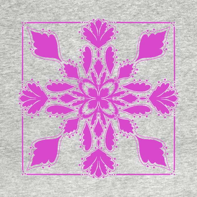 Acanthus Tile in Pink on White Background by MarcyBrennanArt